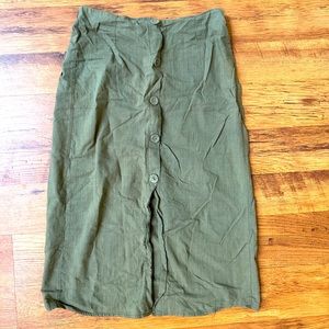 Olive linen skirt